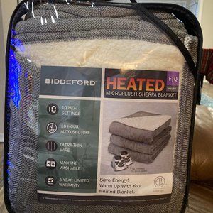 Biddeford Heated QUEEN Microplush Sherpa Blanket ~~ BRAND NEW IN PACKAGE!!